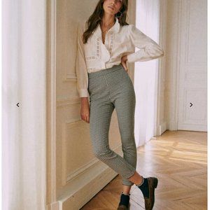 Sezane Clara pants Black and White Checkered